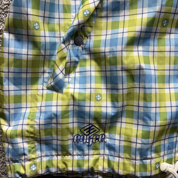 Vintage ENYCE Windbreaker Hoodie Mens XL Plaid Stripe Y2K 90s Full Zip Snap RARE - Picture 2 of 16